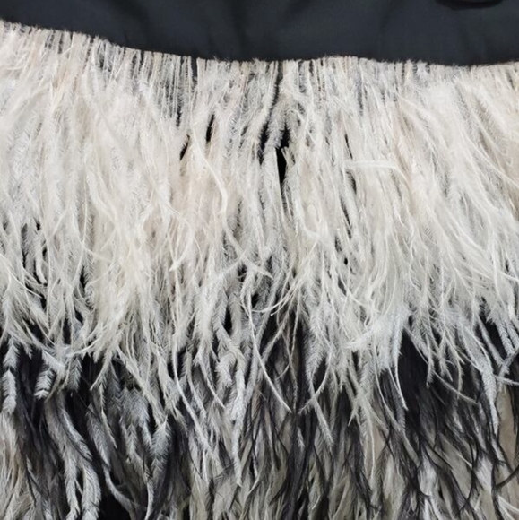 🆕 CLUB MONACO  - NWT PINK & BLACK FEATHER SKIRT - Picture 2 of 6